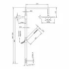 Douchekolom in verchroomd messing met abs handdouche gemaakt in Italië - Selvio Viadurini