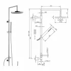 Douchekolom in verchroomd messing met abs handdouche gemaakt in Italië - Selvio Viadurini