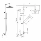 Douchekolom in verchroomd messing met abs handdouche gemaakt in Italië - Selvio Viadurini