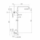Douchekolom in verchroomd messing met stalen douchekop Made in Italy - Daino Viadurini