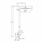 Douchekolom in verchroomd messing met stalen douchekop Made in Italy - Marlo Viadurini