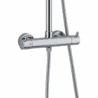 Douchekolom in verchroomd messing met vierkante douchekop Made in Italy - Griso Viadurini