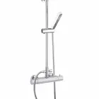 Douchekolom in verchroomd messing met vierkante douchekop Made in Italy - Studio Viadurini