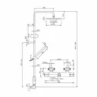 Douchekolom in verchroomd messing met vierkante douchekop Made in Italy - Studio Viadurini
