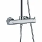 Douchekolom in verchroomd messing met ronde douchekop Made in Italy - Griso Viadurini