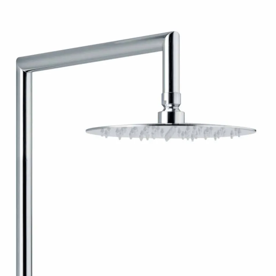 Douchekolom in vierkant design van verchroomd messing Made in Italy - Padula Viadurini