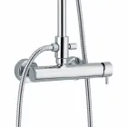 Douchekolom in vierkant design van verchroomd messing Made in Italy - Padula Viadurini