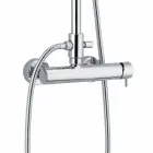 Douchekolom in vierkant design van verchroomd messing Made in Italy - Padula Viadurini