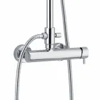 Eengreeps douchekolom in messing verchroomd Made in Italy - Padula Viadurini