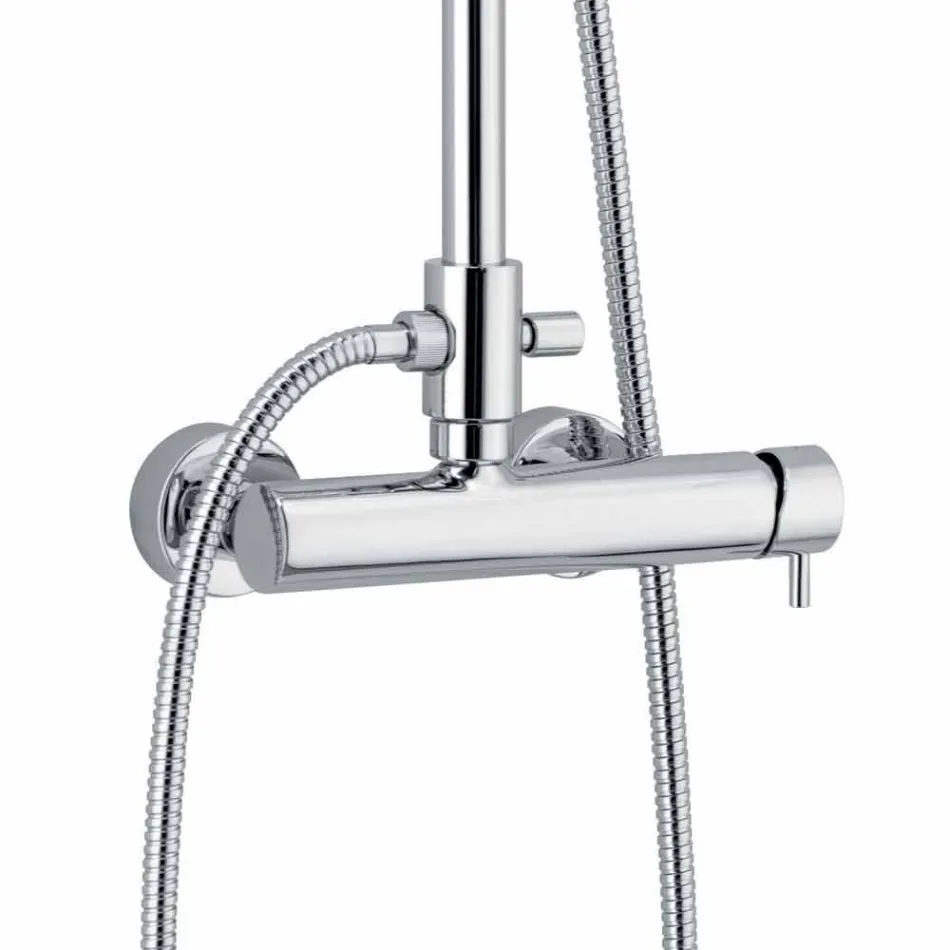 Eengreeps douchekolom in messing verchroomd Made in Italy - Padula Viadurini