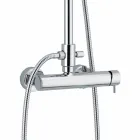 Eengreeps douchekolom in messing verchroomd Made in Italy - Padula Viadurini