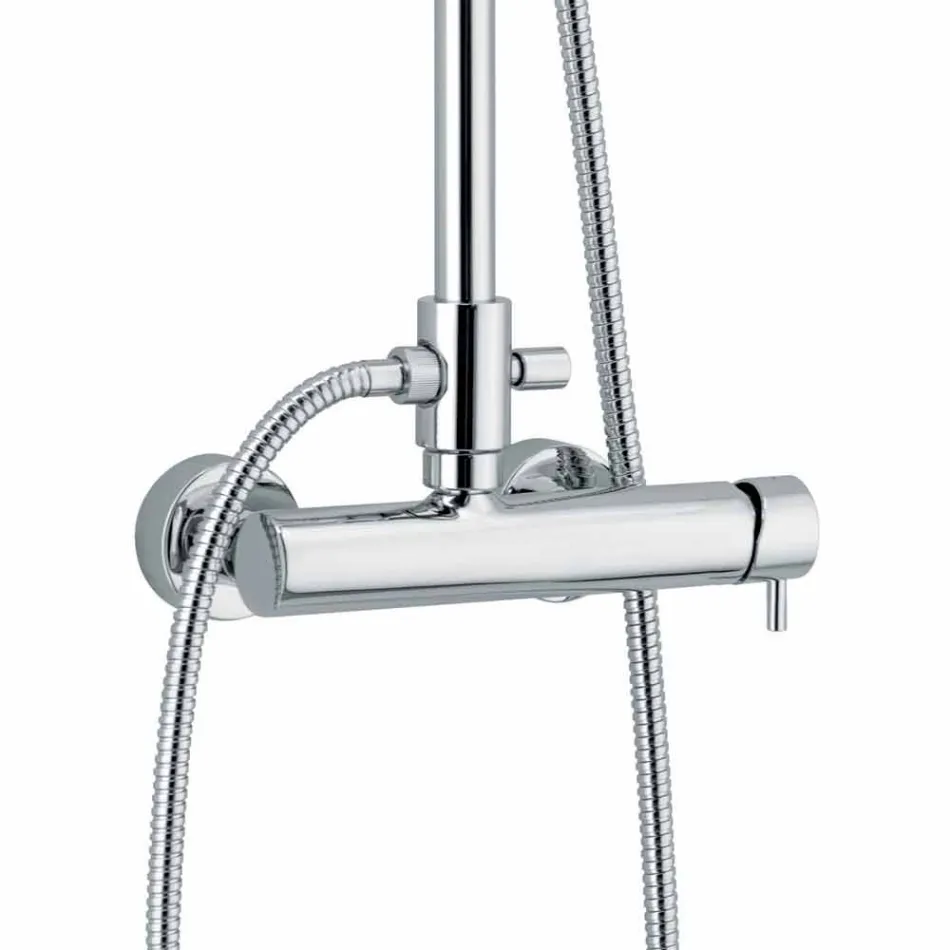 Eengreeps douchekolom in messing verchroomd Made in Italy - Padula Viadurini