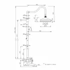 Verstelbare messing douchekolom met badgroep Made in Italy - Fedrio Viadurini