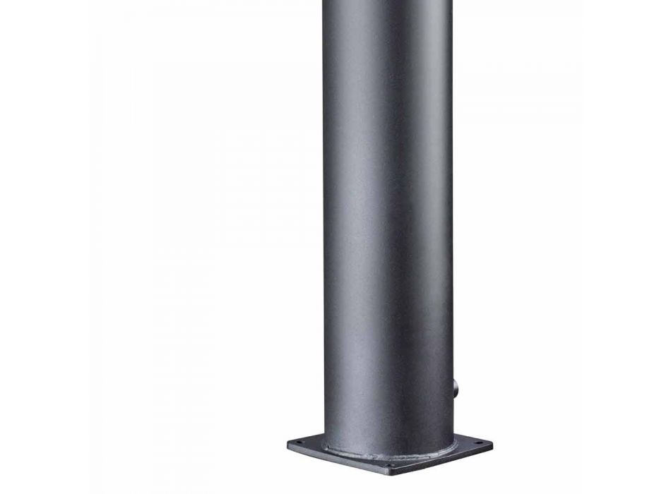 Solar Garden Shower Column in zwart roestvrij staal Made in Italy - Werner Viadurini