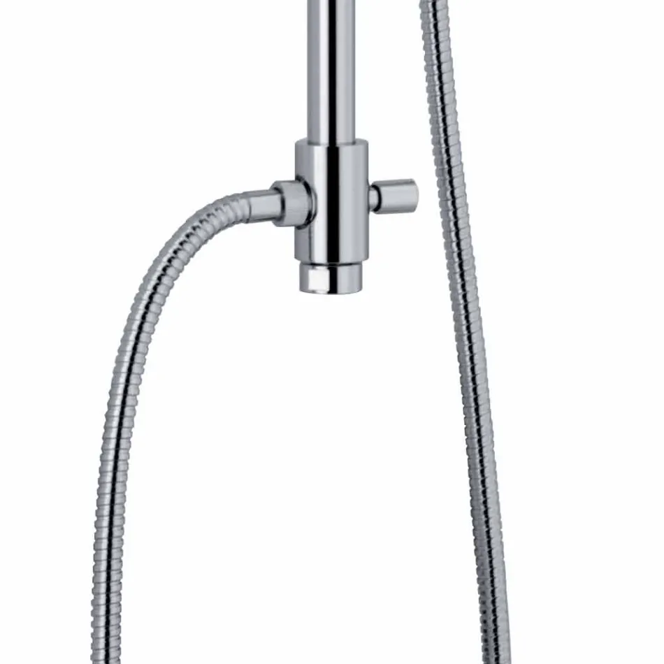 Telescopische douchekolom in messing met ronde douchekop Made in Italy - Lenio Viadurini