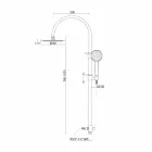 Telescopische douchekolom in messing met ronde douchekop Made in Italy - Lenio Viadurini