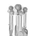 Kaasmessen in Zilver Metaal met Kristallen 5 Stuks - Marfio Viadurini