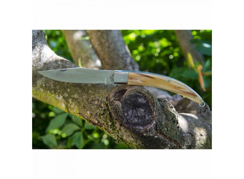 Antiek handgemaakt jachtmes met stalen mes gemaakt in Italië - Afri Viadurini