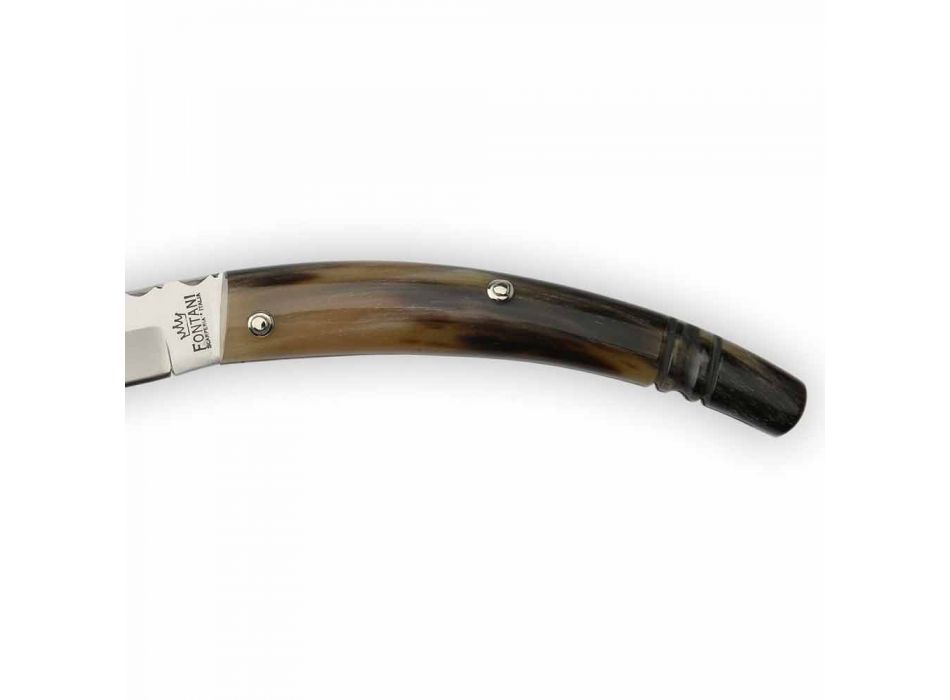 Gobbo Artisan Knife gebogen handvat in hoorn of hout Made in Italy - Gobbo Viadurini