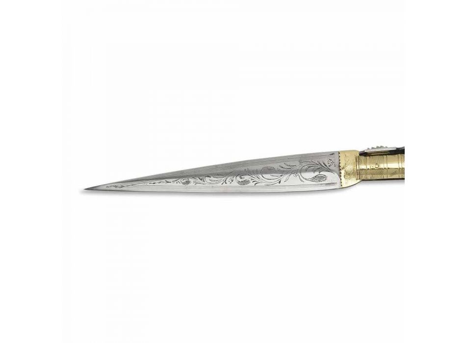 Sevilla Navaja-mes met gegraveerd staal, gemaakt in Italië - Sevilla Viadurini
