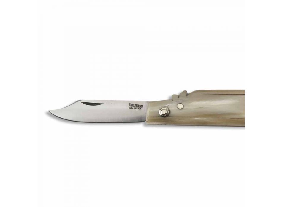 Palmerino-mes met dubbel lemmet van handgemaakt staal, gemaakt in Italië - Merino Viadurini
