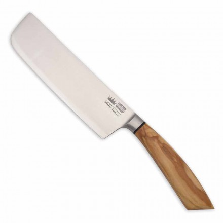 Usuba-mes met 16 cm stalen mes, handgemaakt gemaakt in Italië - Dedolo Viadurini