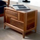 Dresser 2 houten laden modern design massief notenhout, Nino Viadurini