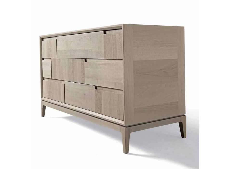 Dresser 3 laden modern design in massief notenhout, Nino Viadurini