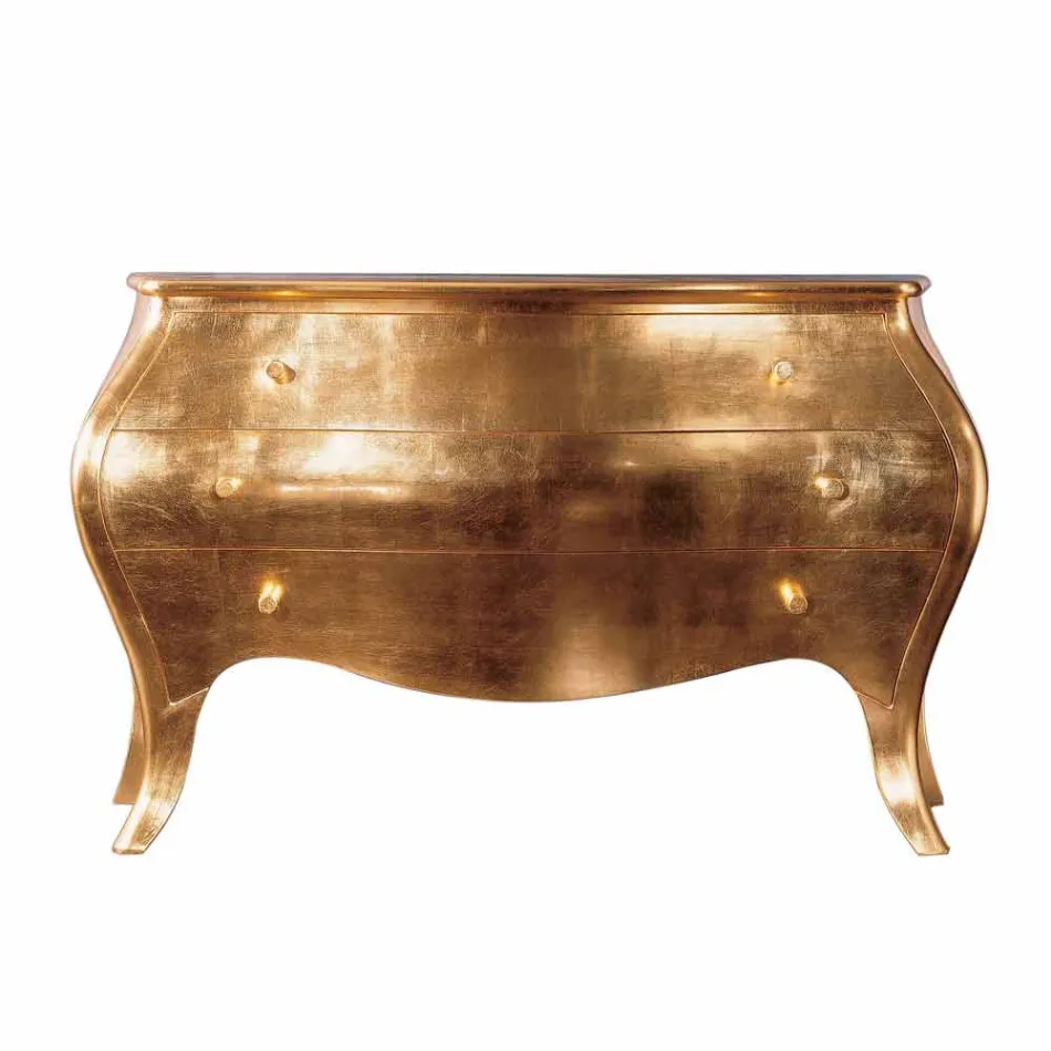 Dresser 3 houten laden Solid Gold Design, made in Italy, Giotto Viadurini