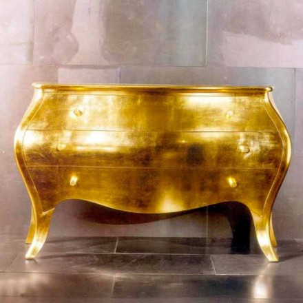 Dresser 3 houten laden Solid Gold Design, made in Italy, Giotto Viadurini
