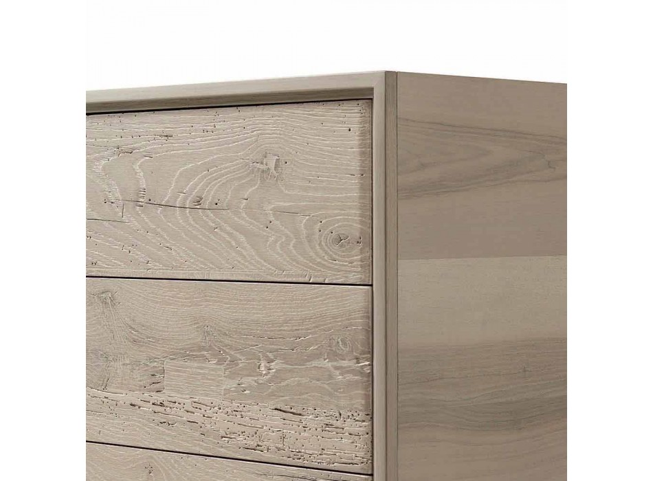 Dresser 3 laden walnoot modern design, L 131 x B 55 x H 80 cm, Sandro Viadurini