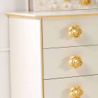 Dresser 4 laden te ontwerpen met houten knoppen in de vorm van rozen Renoir Viadurini