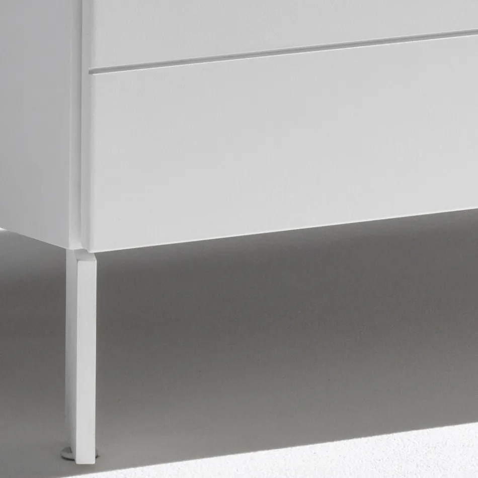 Commode met 3 lades van geverfd spaanplaat - Gemelli Viadurini