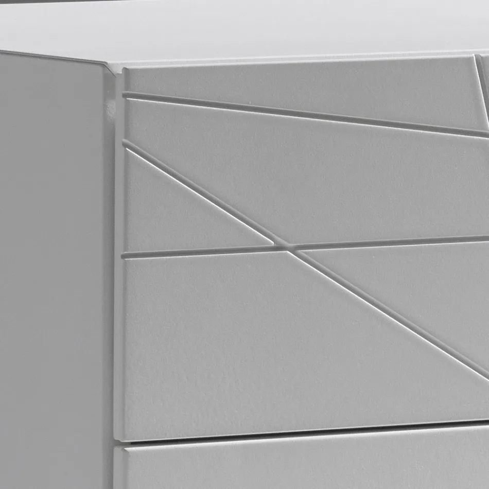 Commode met 3 lades van geverfd spaanplaat - Gemelli Viadurini