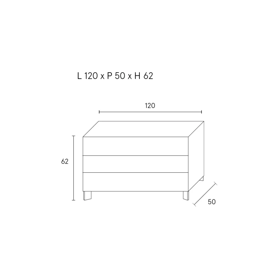 Commode met 3 lades van geverfd spaanplaat - Gemelli Viadurini