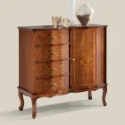 Klassieke stijl dressoir met 1 deur en 4 lades Made in Italy - Elegant Viadurini