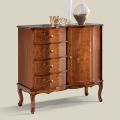 Klassieke stijl dressoir met 1 deur en 4 lades Made in Italy - Elegant