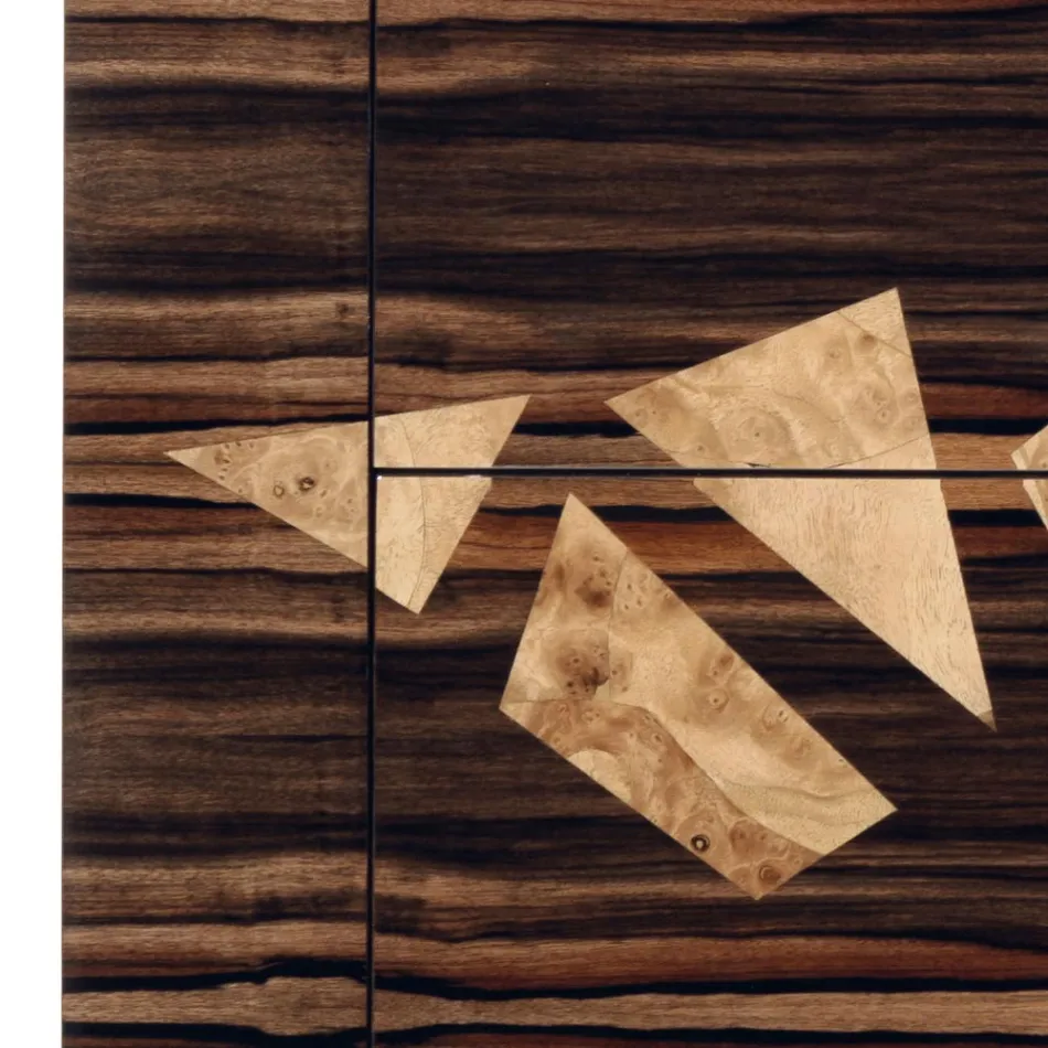 Design ebbenhouten ladekast 4Cassetti Grilli Zarafa gemaakt in Italië Viadurini