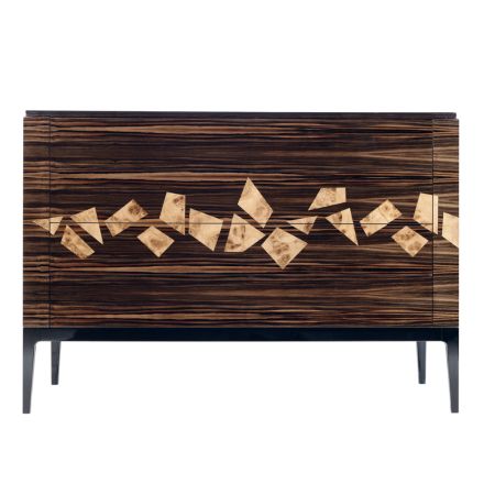 Design ebbenhouten ladekast 4Cassetti Grilli Zarafa gemaakt in Italië Viadurini