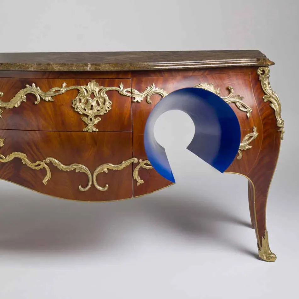 Dresser in marmer en decoraties in ottore ontwerp, gemaakt in Italië, Gildo Viadurini