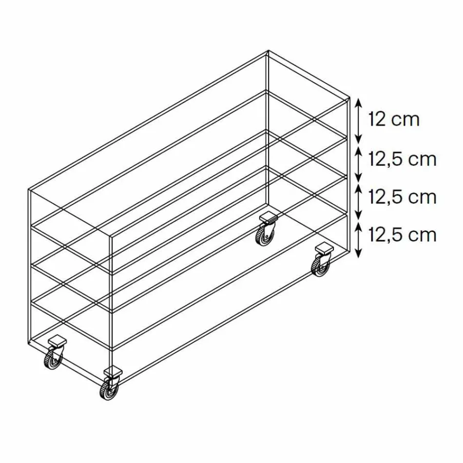 Extralight glazen ladekast en zes lades van wit hout gemaakt in Italië - Ganzo Viadurini