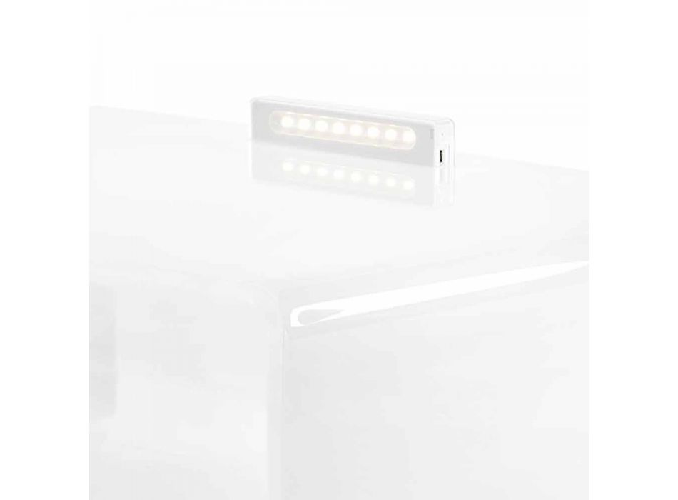 Nachtkastje met witte LED-licht verlicht aanraking Adelia Viadurini