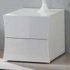 Nachtkastje slaapkamer 2 lades wit hout boog ontwerp - Sabine Viadurini