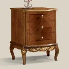 Nachtkastje in hout met 3 lades Made in Italy - Chantilly Viadurini