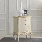 Nachtkastje in hout met 3 lades Made in Italy - Chantilly Viadurini