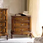 Nachtkastje in walnoothout 3 lades Made in Italy - Richard Viadurini