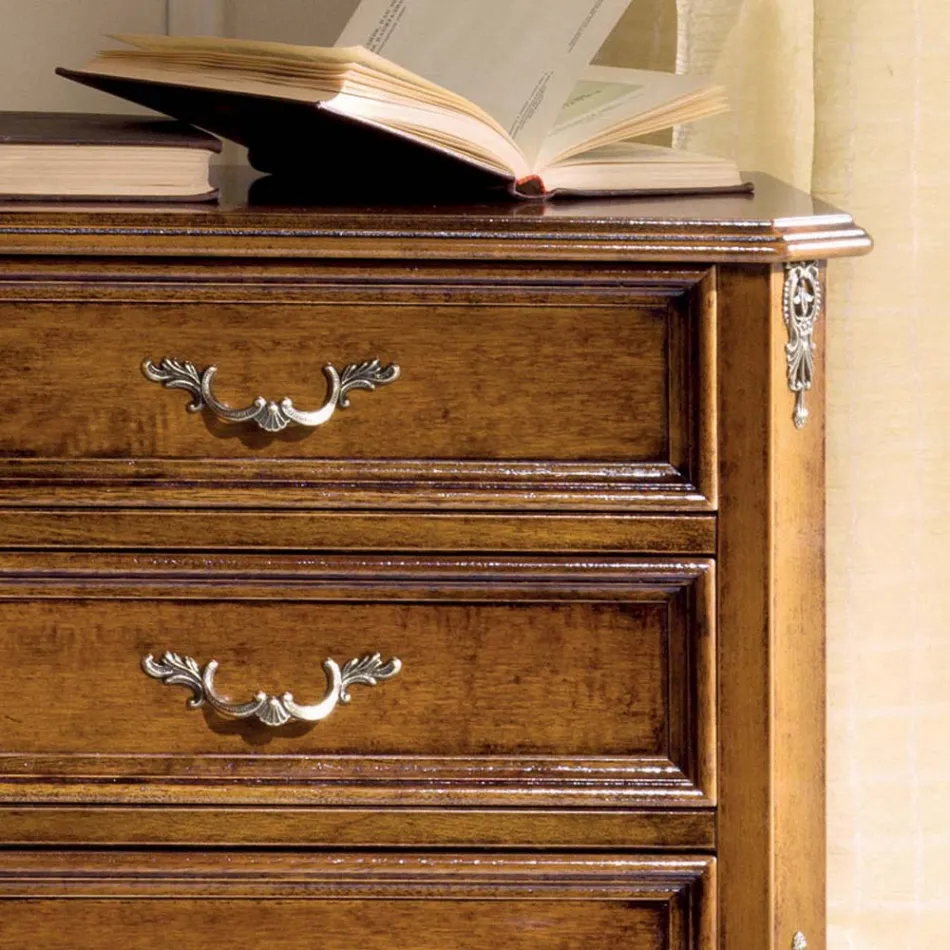 Slaapkamer nachtkastje in walnoothout 3 lades Made in Italy - Richard Viadurini