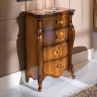 Klassiek nachtkastje in ingelegd hout met 4 lades Made in Italy - Ottaviano Viadurini