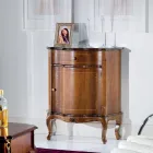 Klassiek nachtkastje ingelegde houten deur en lade Made in Italy - Leonor Viadurini