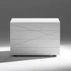 Nachtkastje met 1 lade van geverfd spaanplaat - Leone Viadurini